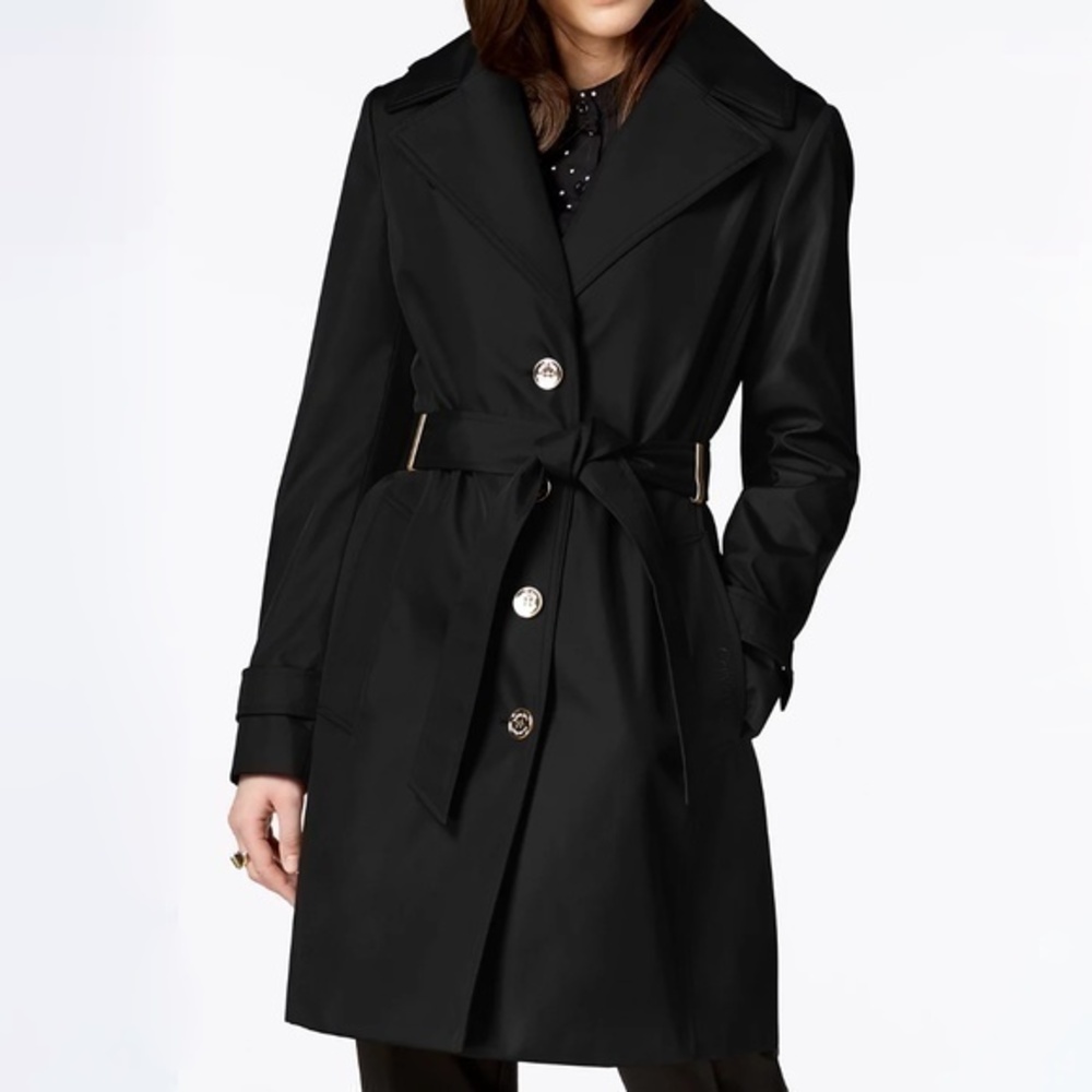 Calvin Klein. New! Belted Water-Resistant Trench Coat.